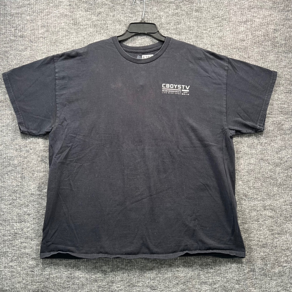 CBOYSTV Life Wide Open Engine Graphic T-Shirt Mens XXL Black Streetwear